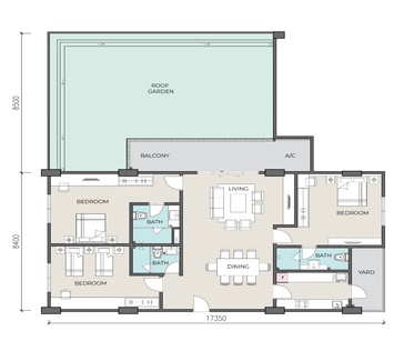 Type D2 - 2949 sq ft (1905 sq ft + 1044 sq ft)